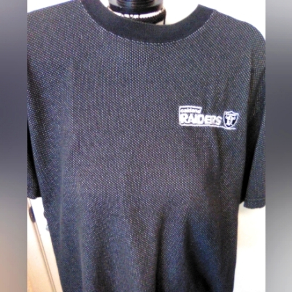 Oakland Raiders Vintage Embroidered Knit Short Sleeve shirt